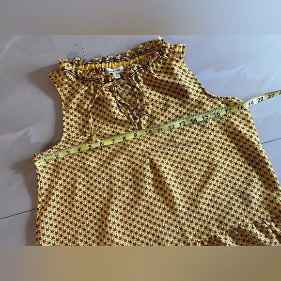 Max Studio Flowy Tank Top Women's S Yellow / Burned Orange - Picture 12 of 16